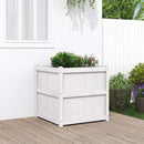 plantekasse 70x70x70 cm massivt fyrretræ hvid