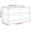 plantekasse 90x50x50 cm massivt fyrretræ hvid