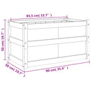 plantekasse 90x50x50 cm massivt fyrretræ gyldenbrun