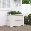 plantekasse 90x50x70 cm massivt fyrretræ hvid