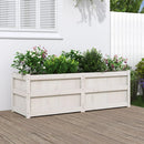 plantekasse 150x50x50 cm massivt fyrretræ hvid