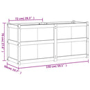 plantekasse 150x50x70 cm massivt fyrretræ hvid