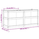 plantekasse 150x50x70 cm massivt fyrretræ gyldenbrun