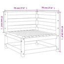 hjørnemoduler 2 stk. til sofa 70x70x67 cm massivt douglasgran