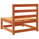 hjørnemodul til havesofa u. armlæn 70x70x67 cm massivt træ brun