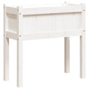 plantekasse med ben 70x31x70 cm massivt fyrretræ hvid