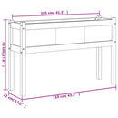 plantekasse med ben 110x31x70 cm massivt fyrretræ hvid