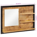 spejl med hylder 80x8x55 cm glas og massivt mangotræ
