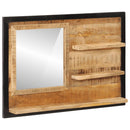 spejl med hylder 80x8x55 cm glas og massivt mangotræ