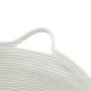 vasketøjskurv Ø55x36 cm bomuld beige og hvid