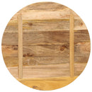 bordplade Ø70x3,8 cm rund massivt ru mangotræ