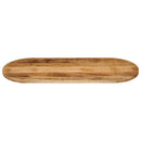 bordplade 140x60x3,8 cm oval massivt ru mangotræ