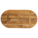 bordplade 110x50x2,5 cm oval massivt mangotræ