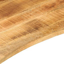 bordplade med kurvet form 160x50x2,5 cm ru massivt mangotræ