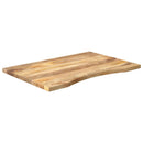 bordplade med kurvet form 80x50x2,5 cm ru massivt mangotræ