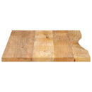 bordplade med kurvet form 110x50x2,5 cm ru massivt mangotræ
