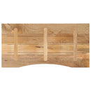 bordplade med kurvet form 110x50x2,5 cm ru massivt mangotræ