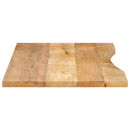 bordplade med kurvet form 110x60x2,5 cm ru massivt mangotræ