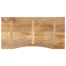 bordplade med kurvet form 120x60x2,5 cm ru massivt mangotræ