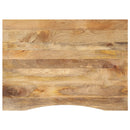 bordplade med kurvet form 110x80x2,5 cm ru massivt mangotræ
