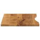 bordplade med kurvet form 80x50x2,5 cm ru massivt mangotræ
