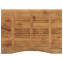 bordplade med kurvet form 100x80x2,5 cm ru massivt mangotræ