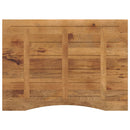 bordplade med kurvet form 110x80x2,5 cm ru massivt mangotræ