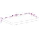 bordplade 40x20x2,5 cm naturlig kant massivt ru mangotræ