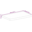 bordplade 50x30x2,5 cm naturlig kant massivt ru mangotræ