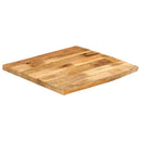 bordplade 40x40x2,5 cm naturlig kant massivt ru mangotræ