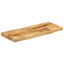 bordplade 90x40x2,5 cm naturlig kant massivt ru mangotræ
