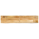 bordplade 140x40x2,5 cm naturlig kant massivt ru mangotræ