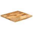 bordplade 60x60x2,5 cm naturlig kant massivt ru mangotræ