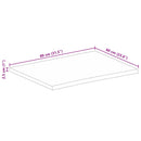 bordplade 80x60x2,5 cm naturlig kant massivt ru mangotræ