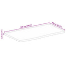 bordplade 100x60x2,5 cm naturlig kant massivt ru mangotræ