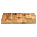 bordplade 80x80x2,5 cm naturlig kant massivt ru mangotræ