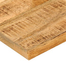 bordplade 80x80x2,5 cm naturlig kant massivt ru mangotræ