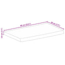 bordplade 60x20x3,8 cm naturlig kant massivt ru mangotræ