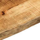 bordplade 140x20x3,8 cm naturlig kant massivt ru mangotræ