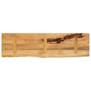bordplade 120x30x3,8 cm naturlig kant massivt ru mangotræ