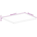 bordplade 80x60x3,8 cm naturlig kant massivt ru mangotræ