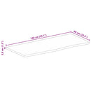 bordplade 140x60x3,8 cm naturlig kant massivt ru mangotræ