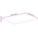 bordplade 100x80x3,8 cm naturlig kant massivt ru mangotræ