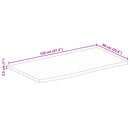 bordplade 120x60x2,5 cm naturlig kant massivt mangotræ
