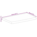 bordplade 50x20x3,8 cm naturlig kant massivt mangotræ