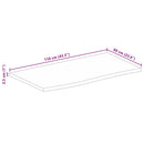 bordplade 110x60x2,5 cm naturlig kant massivt mangotræ