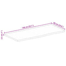 bordplade 140x60x2,5 cm naturlig kant massivt mangotræ