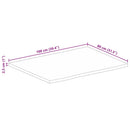 bordplade 100x80x2,5 cm naturlig kant massivt mangotræ