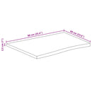 bordplade 90x60x2,5 cm rektangulær massivt akacietræ