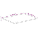 bordplade 90x80x2,5 cm rektangulær massivt akacietræ